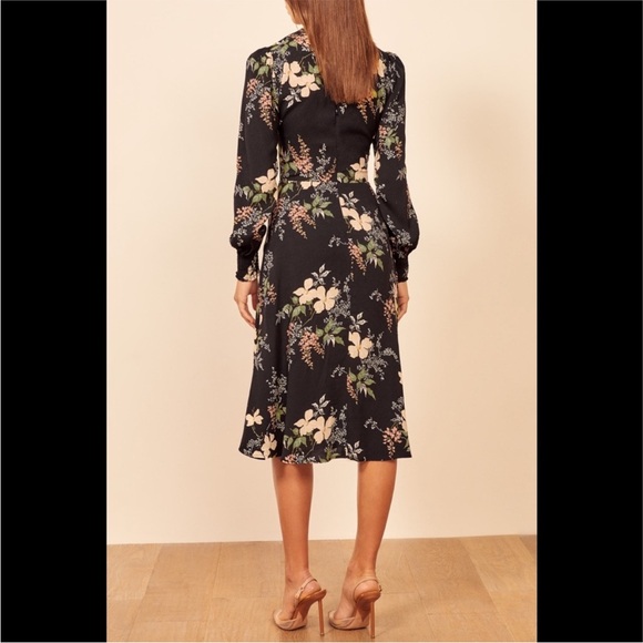 reformation kellan floral long sleeve dress - Picture 3 of 9